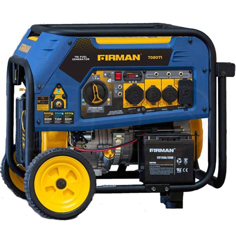 Firman T08071 - Hybrid Series 8000 Watt Electric Start Tri-Fuel Portable Generator