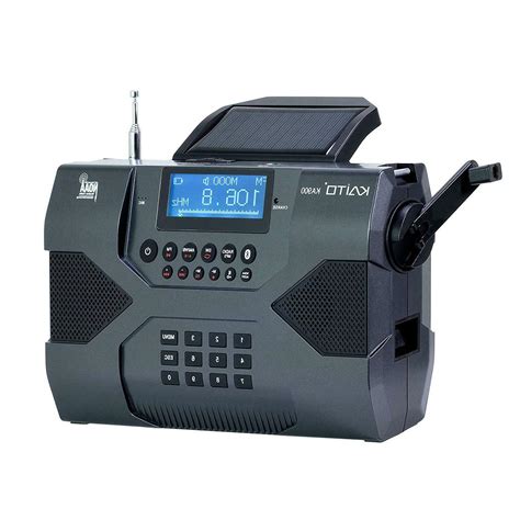Kaito KA900 Emergency Radio Voyager Max Digital Solar Dynamo Crank Wind Up AM/FM/SW & NOAA Weather Stereo Radio Receiver with Bluetooth, Real-time Alert, MP3 Player, Recorder & Phone Charger, Black