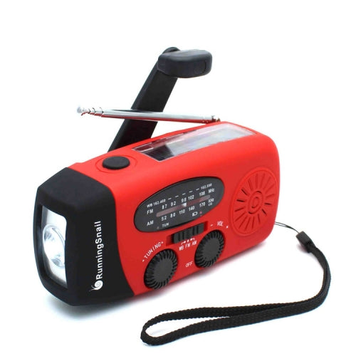 RunningSnail MD-088s Emergency Hand Crank Self Powered AM/FM NOAA Solar Weather Radio with LED Flashlight, 1000mAh Power Bank for iPhone/Smart Phone