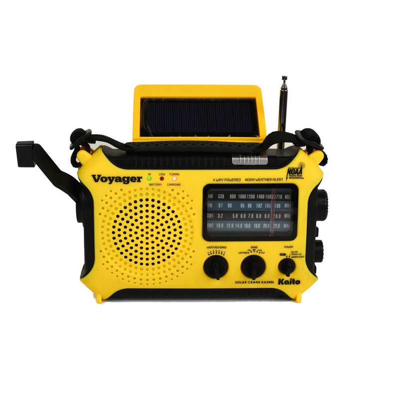 Kaito KA500, 5-way Powered Emergency AM/FM/SW NOAA Weather Alert Radio with Solar,Dynamo Crank,Flashlight and Reading Lamp, Yellow