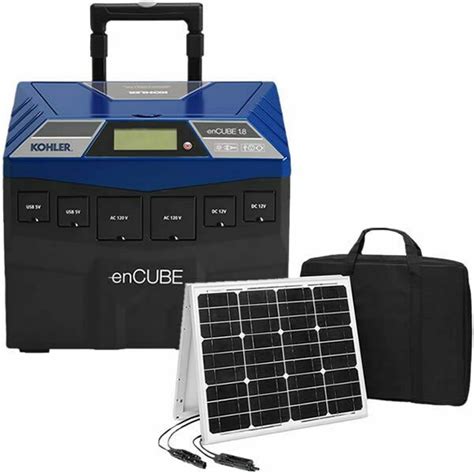 Kohler enCUBE™ 1440W Solar Power Portable Generator w/ 60-Watt Folding Solar Panel